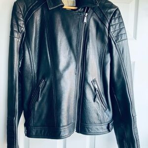 MICHAEL KORS Black Leather Jacket